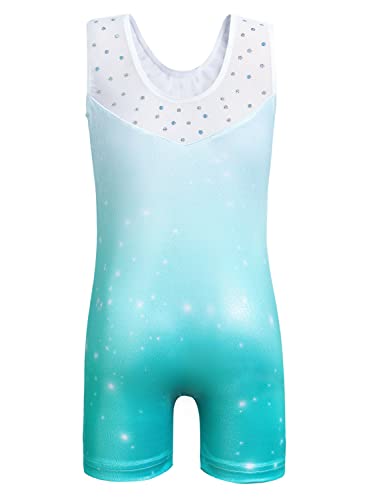 Image of HOZIY Leotards for Girls Gymnastics Kids Children Biketard Snowflake Ribbon Blue Purple Hot Pink Sparkle