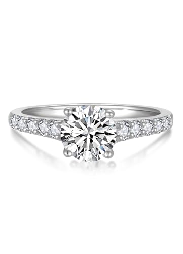 Bague de fiançailles moissanite YL 0.8 carat D VVS1 en argent 925