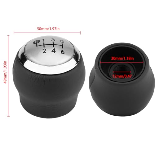 Juttzzei Toyota Car Gear Shift Knob - 6 Speed, Fit for Corolla, Yaris, Auris & More - Leather, Black