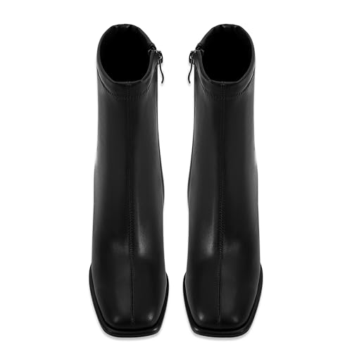 SOVANYOU Square Toe Ankle Boots