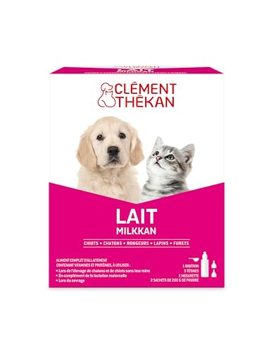 Clément Thékan - Lait Milkkan - Lait en Poudre - Aliment Complet d'allaitement des Chiots et Chatons - 400 g (2x200 g)