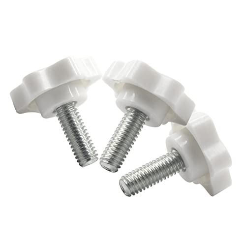 CONPHERON Star Handle Thumb Screws M5x30mm Threaded Knurled Thumbscrew Grip Knobs Clamping Screw White (10 Pack) - Image 4
