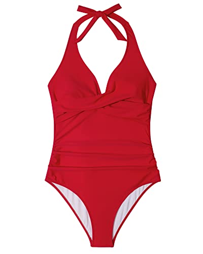 SUUKSESS Women Sexy Tummy Control One Piece Swimsuits Halter Push Up Bathing Suits - Image 5