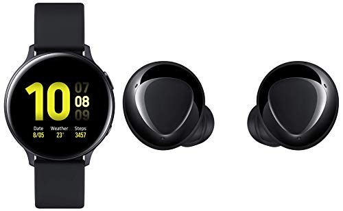 Image of Samsung Galaxy Watch Active 2 (Bluetooth + LTE, 44 mm) - Black, Aluminium Dial, Silicon Straps with Buds+