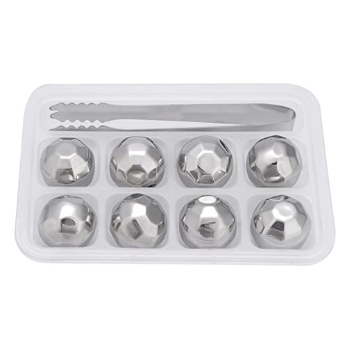 Stainless Steel Ice Whiskey Balls, Wine Wine Chiller Stones Whiskey Chiller Drink Chiller Stones with Tong(Pearls)
