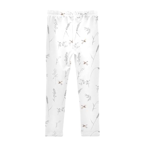Dragonfly Girls Leggings,Workout Leggings for Girls Toddler Athletic Leggings Size for 3-10T2