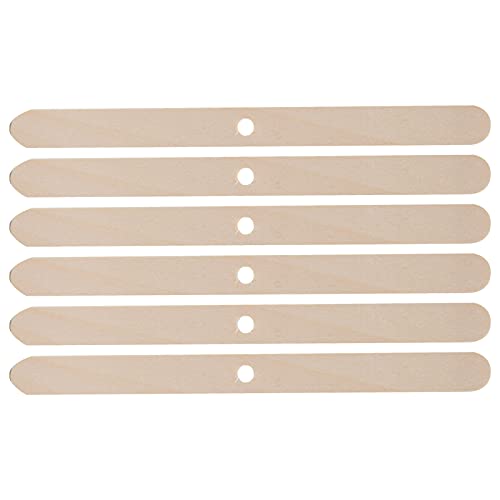 50 soportes de madera para mecha de velas, clips de mecha de velas, soportes de dispositivo de centrado para hacer velas (114 x 10 mm/1 agujero)