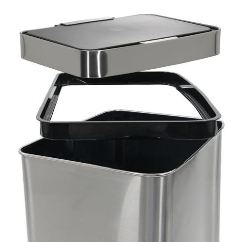 hjh OFFICE 830045 Mülleimer mit Sensor 60L CLEAN IV Edelstahl Silber Automatik Abfalleimer mit LED-Anzeige, rechteckig – Bild 5
