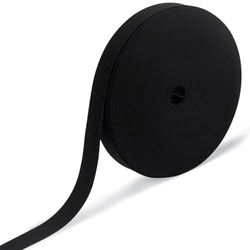 RIUNBB Black Elastic Bands for Sewing - Waistband Elastic 5/8 inch x 15 Yards - Durable Comfortable Stretch for Pajamas Crafts Waistbands & Masks