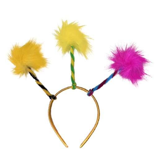 JOYCREDIBLE Colorful Pom Poms Headband Funny Novelty Headpiece Costume Accessories Party Favors Women Men