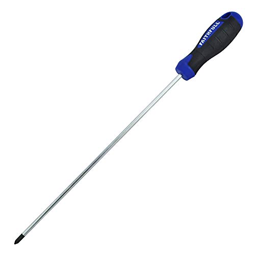 Faithfull Soft Grip Screwdriver Pozidriv Tip Pz2 X 250Mm Long Reach #TOP14