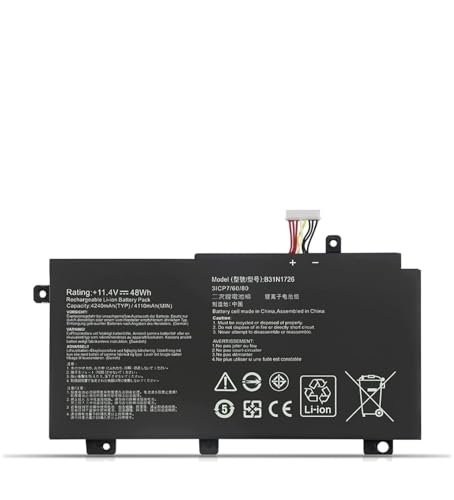Image of B31N1726 Laptop Battery Compatible with Asus FX80 FX86 TUF FX504 FX504GE FX504GM FX505 FX505DT FX505DY FX505GE FX505GD FX505GM A15 FA506IU A17 FA706II Serie B31BnEH B31Bn91 A41LK9H 48Wh(Shape-A)