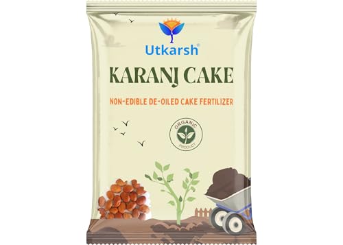 Image of Utkarsh Karanj Cake | Pongamia Cake Khali | Organic Fertilizers Manure for Gardening, All Types of Plants, Flowers, Vegetables & Lawn- (900 gm; Pack of 1)