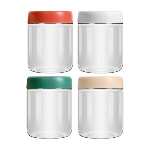 Gungtj Tarros de avena de noche – Organizador de almacenamiento hermético de vidrio | Tarros de almacenamiento de avena de boca ancha – para frutas, chía, pudín, yogur, frijoles, sopa de leche, salsa