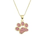 NINMQCFVG Collar colgante de pata de perro de Zirconia color Hip Hop para hombres Joyería con cruz más grande Rock Accesorio femenino regalo
