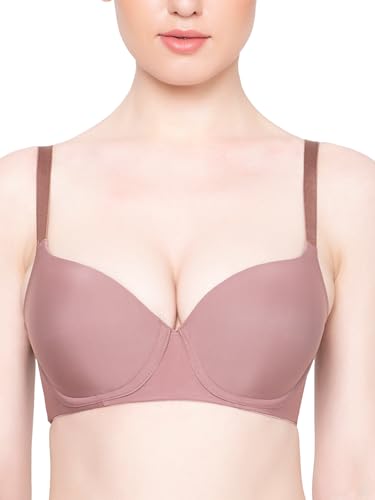 Image of Triumph T-Shirt Bra For Women Wired Padded Body Make-Up Series Seamless Everyday Lingerie Lycra Xtra Fine Breathable Fabric Second-Skin Smooth 3 /4 Cup Support Invisible Underwire Pack Of 1