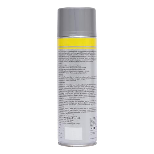 Image of Aerol Molybdenum Disulfide (MoS2) Dry Film Lubricant Spray (300g / 430ml) for Fasteners, Gears, Bearings, Chains & Sliding Mechanisms | Non-Melting Coating