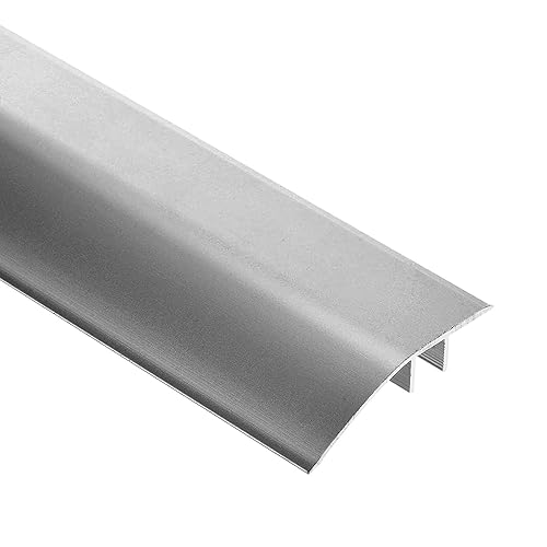 Barras de transición de suelo de aluminio, Moldura de umbral a tope for pisos de vinilo y laminados, tira de remate duradera for bordes de pisos(Grijs,L 140cm)