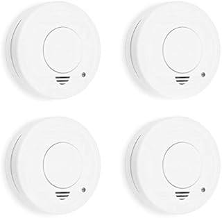 Smartwares Optical Smoke Detector, 10 Years Lifetime, 1 Years Battery, Test & Silence Button, 4 Pack