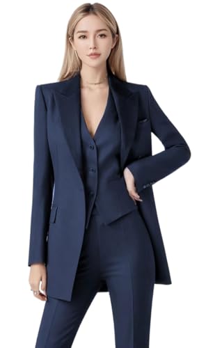 Catálogo para Comprar On-line Trajes de vestir para Mujer - 5 favoritos. 47 Traje de trabajo de oficina para mujer, 3 piezas, chaleco y pantalones de negocios, traje de fiesta de graduación, Azul marino (Navy1), XX-Large