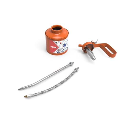 Image of ACHRO Oil Can 1 /2 Pint for Car and Bike, Lever Type Pump Body with 16 cm Nozzle (238ml, Fix And Flexible Spout).