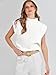 ANRABESS Women's Mock Neck Sleeveless Sweater Vest Casual Cap Sleeve Knit Pullover Tank Tops 2025 Fall Clothes White-XS