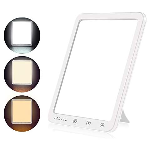 Azhien SAD Light Daylight Lamp, 10000 Lux UV-Free Full Spectrum Led Light Box, Sunlight Lamp with 5 Adjustable Brightness Levels, UV-Free, CRI> 90,Memory Function Cover