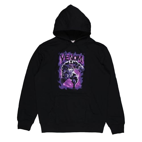 Marvel Men's Venom Hulking Physique Purple Hue Graphic Print Adult Pullover Hoodie