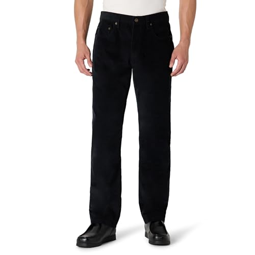 Amazon Essentials Men's Straight Fit 5 Pocket Corduroy Pant, Black, 36W x 30L