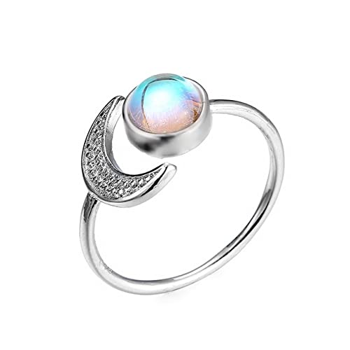 Bague en argent 925 avec pierre de lune véritable pour femme éclat et élégance
