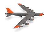 Herpa Modellflugzeug U.S. Air Force Boeing B-52H Stratofortress - 49th Test and Evaluation SQN - Test orange Livery, Miniatur im Maßstab 1:200, Sammlerstück, Flugzeug Modell mit Standfuß, Metall