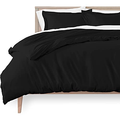 Bare Home Duvet Cover Twin Twin Extra Long Size - Premium 1800 Super Soft Duvet Covers Collection - Lightweight, Cooling Duvet Cover - Soft Textured Bedding Duvet Cover (Twin Twin XL, Black)