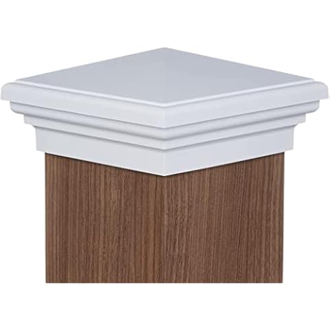 6x6 Post Cap (5.5") White New England Pyramid Style Square Top for Outdoor Fences, Mailboxes and Decks, by Atlanta Post Caps… Cover