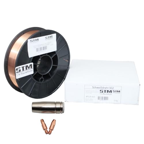 STM Schweißtechnik Schutzgas-Schweißdraht Stahldraht SG2 0 8 mm CO2 G3Si1 MIG/MAG 0 5-5 kg D100 D200 D200 5 0 kg