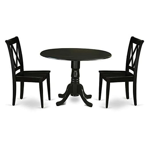 3Pc Round 42 Inch Dining Room Table With Two 9-Inch Drop Leaves And 2 Wood Seat Dining Chairs 27 3Pc Round 42 Inch Dining Room Table With Two 9-Inch Drop Leaves And 2 Wood Seat Dining Chairs