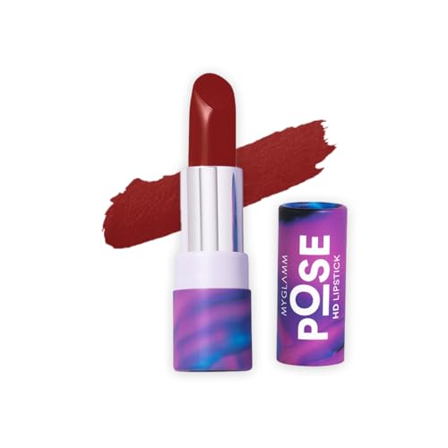 Image of MyGlamm POSE HD Lipstick-Rich Rose (Pink)-4 gm | Matte Lipstick | Enriched with Moringa oil & Vitamin E | Long-lasting & Moisturising
