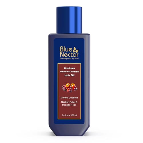 Blue Nectar Batana Oil for Thicker Hair | Pure Honduras Batana Oil for Hair Growth with Organic Almo...
