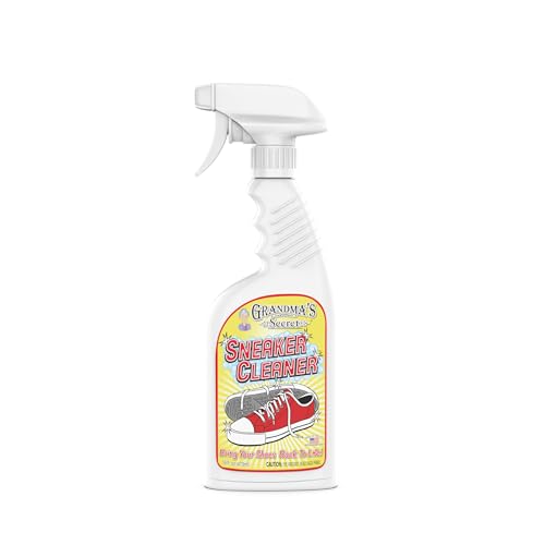 Grandmas Secret Shoe Cleaner - Stain Remover Spray for Rubber Canvas and Leather - Removes Dirt Grime and Grass - Sneakers Cleaner for Outdoor Shoes Slippers and Moccasins 16 oz