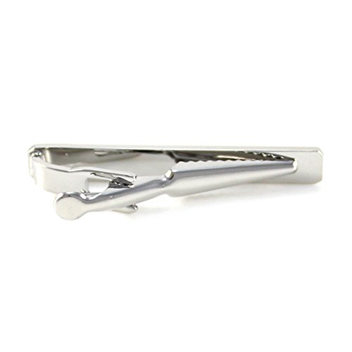 Mendepot Fashion Men Classic Silver Tone Black Carbon Fiber Tie Clip #TOP3