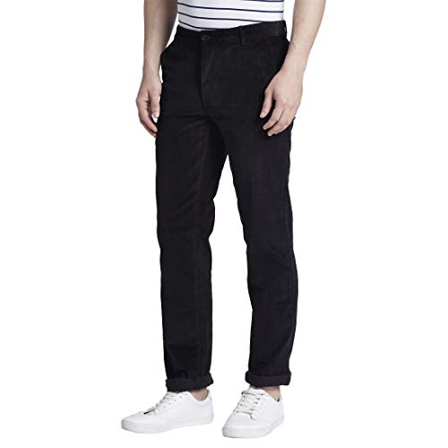 Image of Color Plus Men's Straight Fit Casual Trousers (CMTV11436-K8 Black 36)