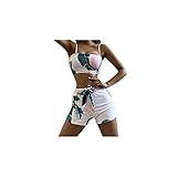 Kfhfhsdgsansyz Damen Badeanzug, Swimwear Sexy Print Split Bikini Badeanzug Muster Strand Anzug Bikini Sommer Badeanzug XS-XL. (Color : B, Size : L)