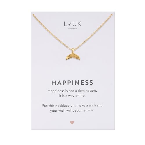 LUUK LIFESTYLE Women I girls necklace with mermaid I fishtail pendant, gift idea for her, simple and subtle design, non tarnish, gold LUUK LIFESTYLE Women I girls necklace with mermaid I fishtail pendant, gift idea for her, simple and subtle design, non tarnish, gold