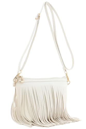 Image of FashionPuzzle Small Fringe Crossbody Bag with Wrist Strap