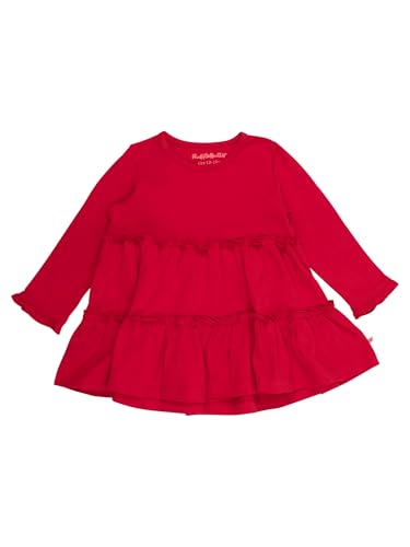 Image of RuffleButts Baby /Toddler Girls Long Sleeve High Low Flowy Ruffle Tunic Top