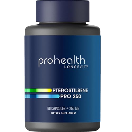 Pterostilbene Supplement (250mg, 60 Capsules) | Clinically Proven, Third-Party Tested Antioxidant for Heart & Brain Health | Activates Longevity Genes