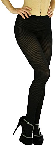 Image of ToBeInStyle Womens High Fashion Sheer Full Footed Vertical Stripe Tights