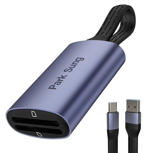 Park Sung SD 4.0 Memory Card Reader 2-in-1, Dual Slot Adapter with USB-A and USB-C Connectors for...