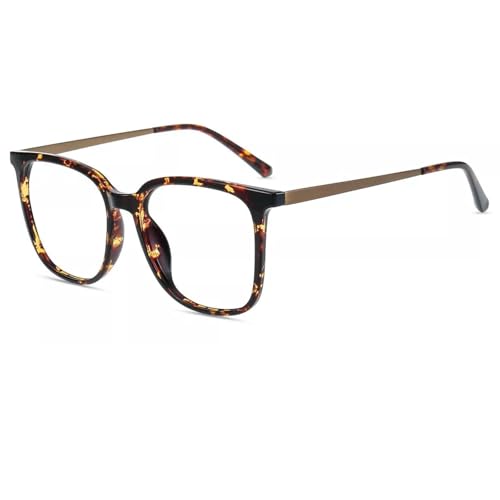 Firmoo Blaulichtfilter Brille ohne Sehstärke für Damen Herren Übergroß Brille mit Blaulichtfilter Blockieren Blaue Licht von PC Gaming, TV und Handy Runder Rahmen Computerbrille