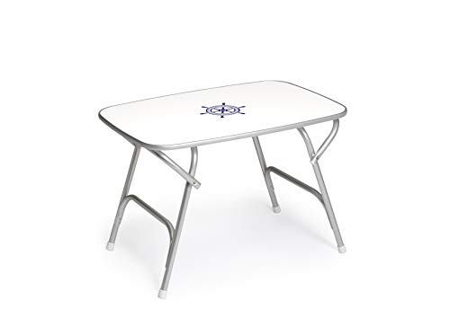FORMA MARINE Boat Table Folding Rounded 34.65' x 23.6' x 24,02' Height Marine Aluminum Yacht Deck...
