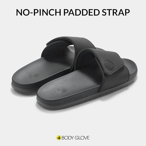 Image of Body Glove Men's Slides, Cushioned Slide-on Sandal Slippers with Padded Adjustable Strap